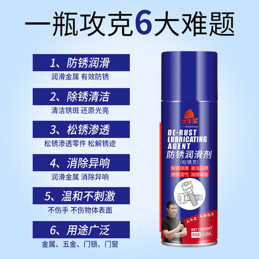 【450ML大容量】防锈润滑剂自行车用螺丝门锁车窗螺栓松动防锈油金属除锈剂 商品图1