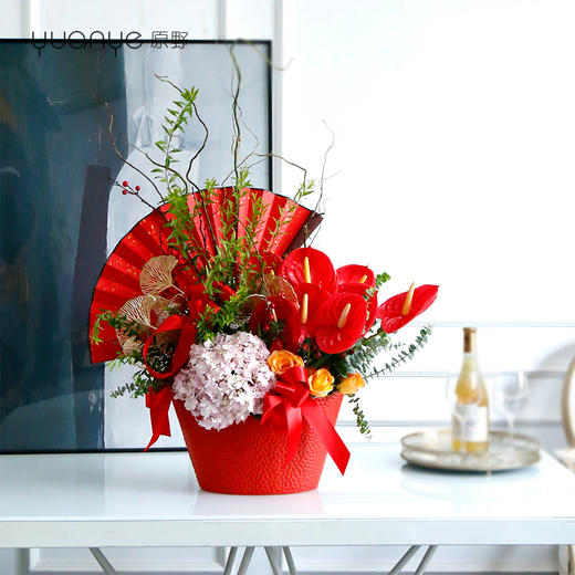 （10款可选）百合红掌鲜花生日节日瓶花婚庆乔迁礼品鲜花开业商务 商品图4