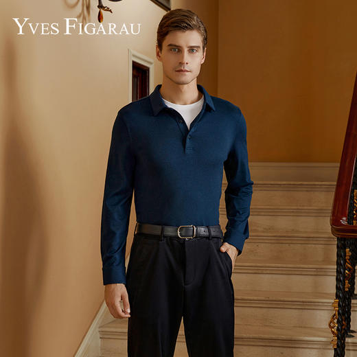 YvesFigarau伊夫·费嘉罗秋冬新款长袖T恤套头男士舒适休闲上衣920962 商品图0