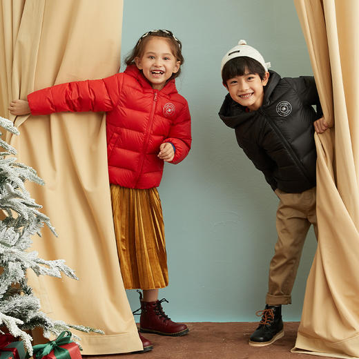 METTE儿童轻薄羽绒服2020冬新款中大童装90白鹅绒短款连帽小外套 商品图1