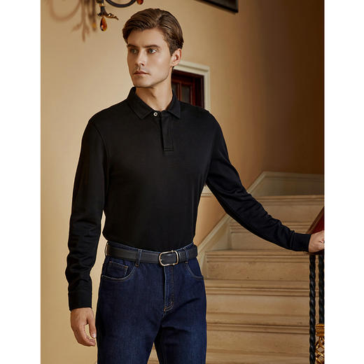 YvesFigarau伊夫·费嘉罗秋冬新款长袖T恤套头男士舒适休闲上衣920918 商品图1