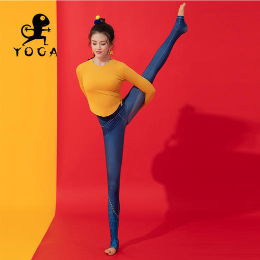 壁虎瑜伽【2109SY110】圆领高弹瑜伽长袖（有胸垫）【5天发货】 商品图2