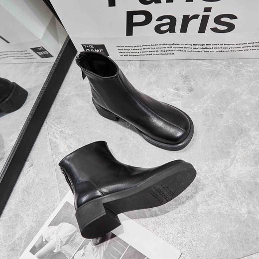 lfgj jeans BB316   牛皮英伦马丁靴加厚绒百搭女靴 商品图1