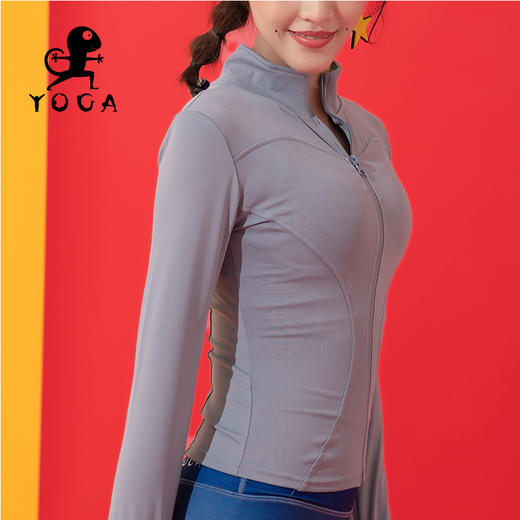 壁虎瑜伽【2109SY104】拉链立领长袖外套（无胸垫）（5天发货） 商品图6