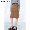 NEELLY纳俪商场同款单排扣大口袋设计半身裙女高腰中长裙秋季新款N21082E01158 商品缩略图1