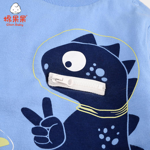 棉果果冬季男童恐龙印花夹棉卫衣M412180821708 商品图4