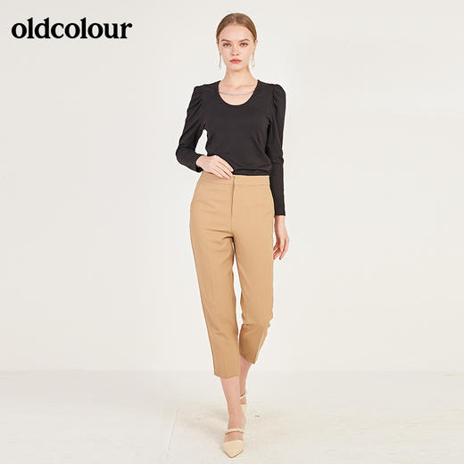 oldcolour春季简约修身显瘦气质百搭休闲九分小西裤女N12073235 商品图4
