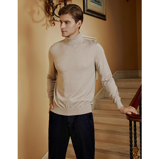 YvesFigarau伊夫·费嘉罗100%绵羊毛秋冬新款套头舒适保暖打底休闲毛衣921167 商品图1