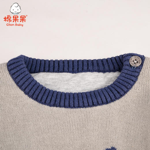 棉果果冬季男童拼色套头挂里毛衣M412160521675 商品图1