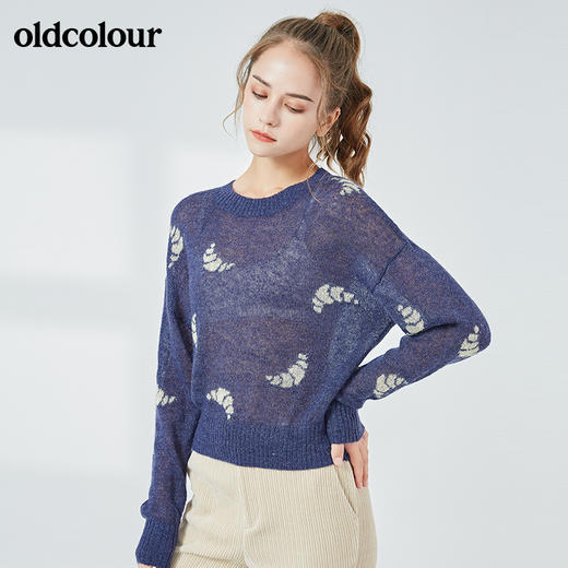 oldcolour秋季商场同款圆领百搭毛织套头衫女N33052372 商品图1