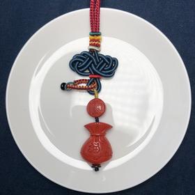 中国风红砂钱袋包挂/钥匙坠多用款 饰品美物
