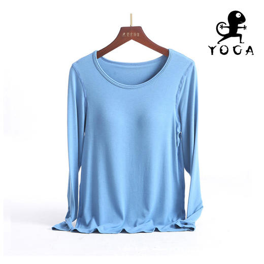 壁虎瑜伽【2109SY092】圆领高弹瑜伽长袖（一体式胸垫）【5天发货】 商品图7