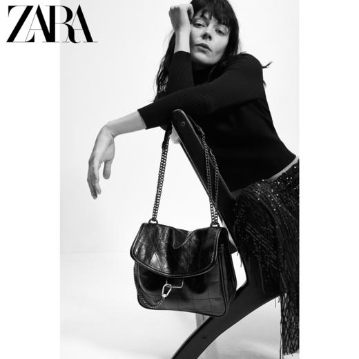 ZARA女包新款黑色白色流浪包双肩包 百搭大容量链条包时尚单肩手提斜挎包 商品图2