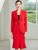 IWY/高端时尚红色西装套裙女休闲外套名媛西服鱼尾裙套装气质203177C1S3 商品缩略图0