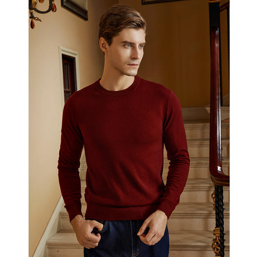 YvesFigarau伊夫·费嘉罗100%绵羊毛秋冬新款套头舒适保暖打底休闲毛衣921161 商品图1