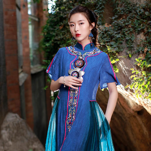 琴瑟和鸣绣花拼接网纱连衣裙 | 现货 气质款 商品图0