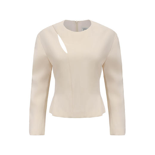 【破晓】细叶镂空拼接廓形袖米白宽松上衣/00204 商品图4