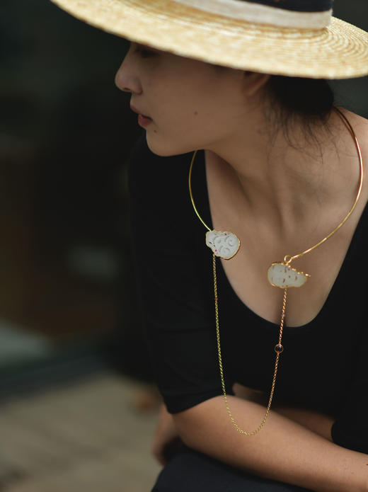 项圈 |  和田玉镂空笑佛对片项圈 商品图0