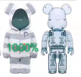 Bearbrick x Gelato Pique 睡衣熊 条纹 1000％