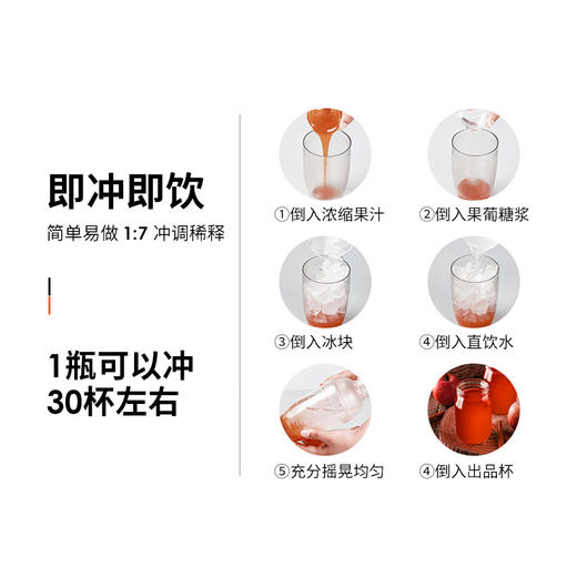 D5 【爵世果汁系列】红苹果饮料浓浆1.2kg/瓶 天然水果糖浆红苹果汁 商品图3