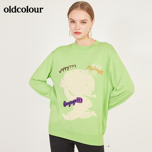 oldcolour秋季时尚宽松百搭长袖套头衫女N12052231 商品图4