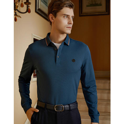 YvesFigarau伊夫·费嘉罗秋冬新款长袖T恤套头男士舒适修身上衣920960 商品图1