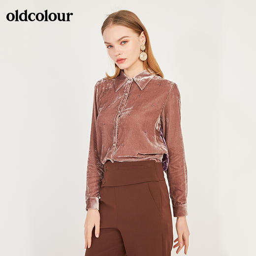 oldcolour春秋季修身百搭长袖衬衫女N11013123 商品图4