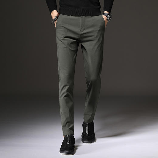 【服饰鞋包】休闲裤秋季男士韩版修身直筒长裤青年时尚弹力小脚商务裤子男 商品图2