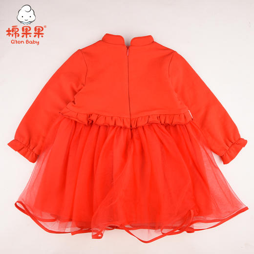 棉果果冬季女童中国风节日 红色 女宝裙子连衣裙M422700221693 商品图2