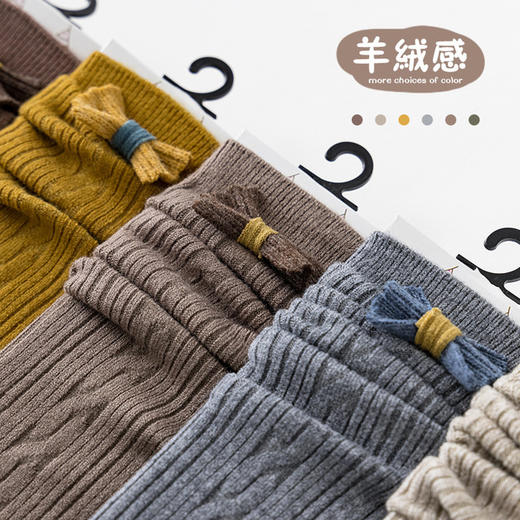 【优质面料 亲肤舒适】秋季宝宝中筒袜纯色麻花蝴蝶结女童长筒袜子韩版堆堆袜 商品图2