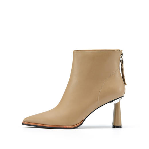 westory2021秋冬新款尖头时尚优雅气质真皮时装靴短靴女S21DS81251 商品图3