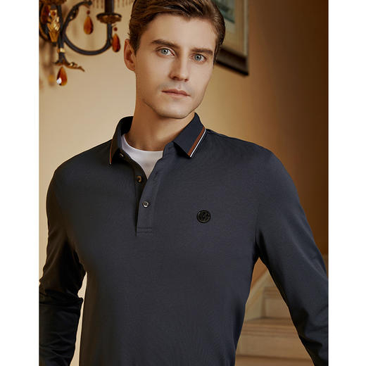 YvesFigarau伊夫·费嘉罗秋冬新款长袖T恤套头男士舒适修身上衣920959 商品图1