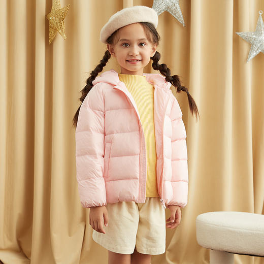 METTE儿童轻薄羽绒服2020冬新款中大童装90白鹅绒短款连帽小外套 商品图6