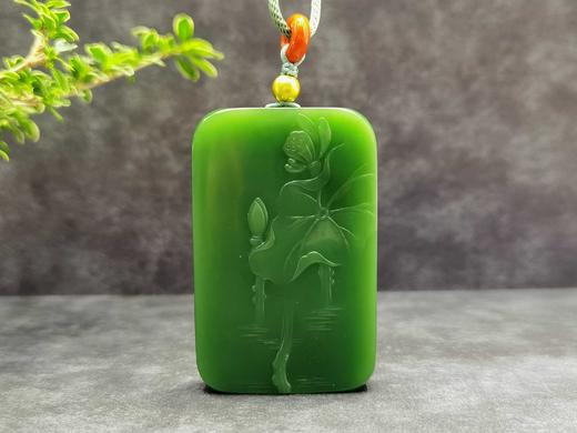 【御珠宫坊·传藏系列】碧玉花鱼牌 商品图2