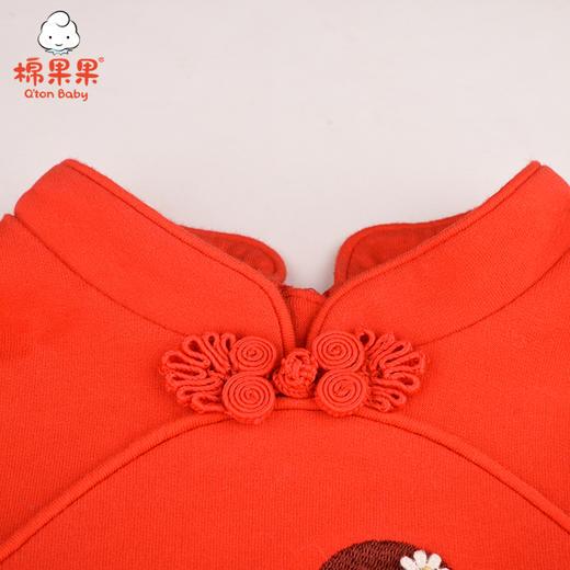 棉果果冬季女童中国风节日 红色 女宝裙子连衣裙M422700221693 商品图3