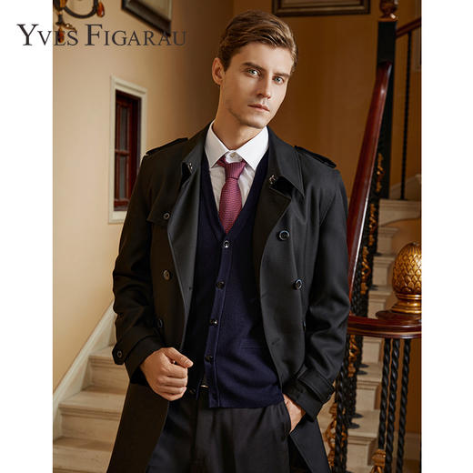 下架返修-YvesFigarau伊夫·费嘉罗男装秋冬休闲时尚舒适920550风衣外套 商品图0