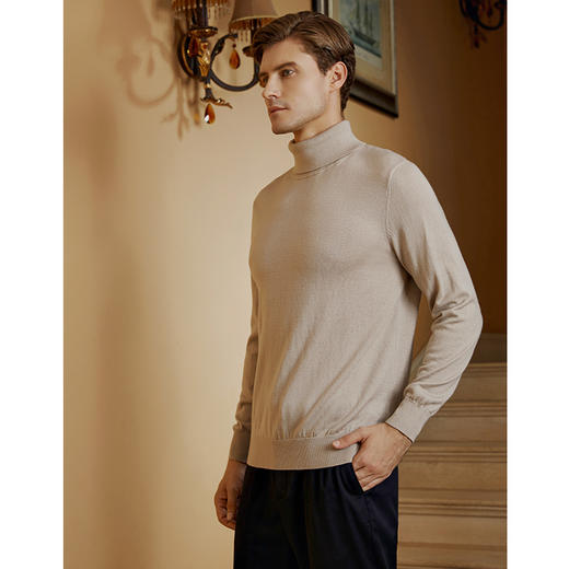 YvesFigarau伊夫·费嘉罗100%绵羊毛秋冬新款套头舒适保暖打底休闲毛衣921167 商品图2