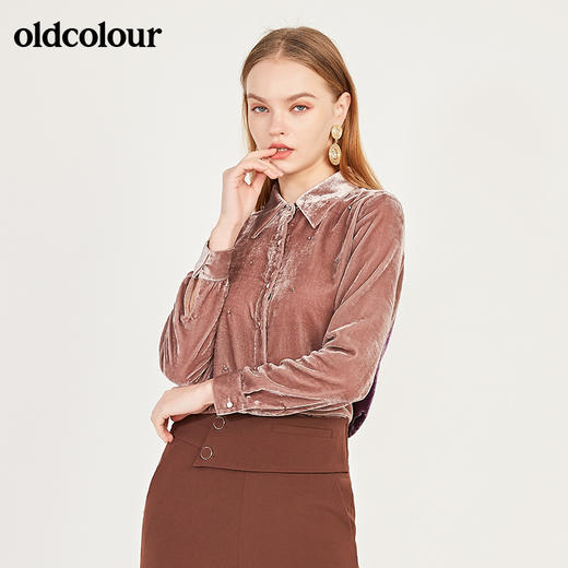 oldcolour春秋季修身百搭长袖衬衫女N11013123 商品图1