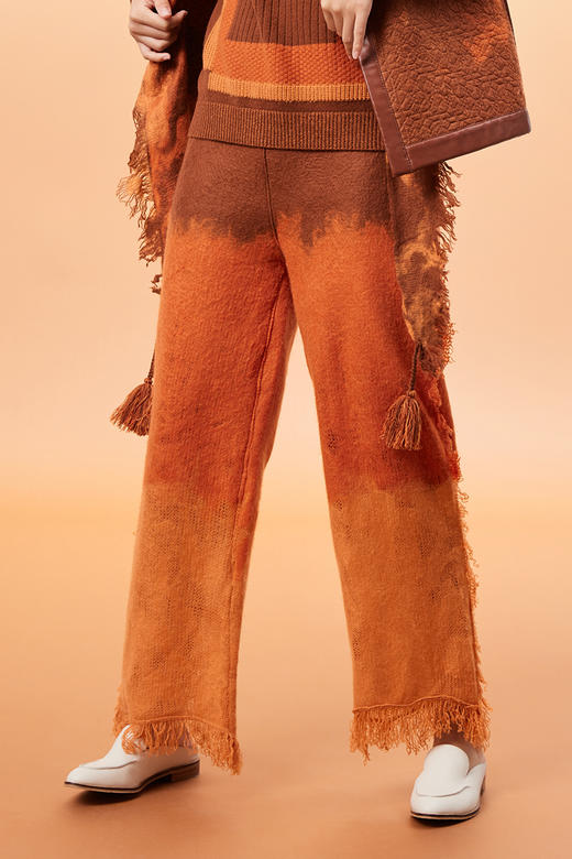  手工毛毡羊绒针织阔腿裤 SJF93K233N 商品图2