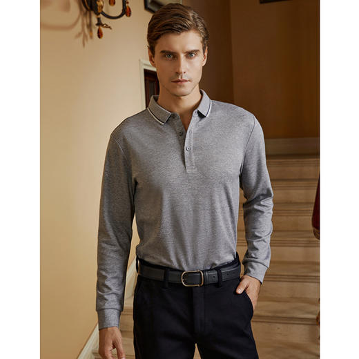 YvesFigarau伊夫·费嘉罗秋冬新款长袖T恤套头男士舒适休闲上衣920963 商品图2