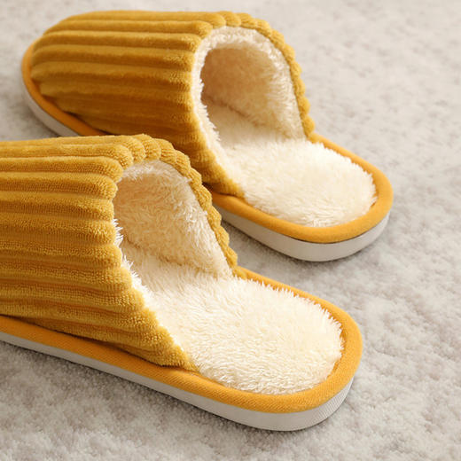 【服饰鞋包】秋冬新款棉拖纯色居家室内木地板软底静音男女情侣保暖棉拖鞋 商品图3