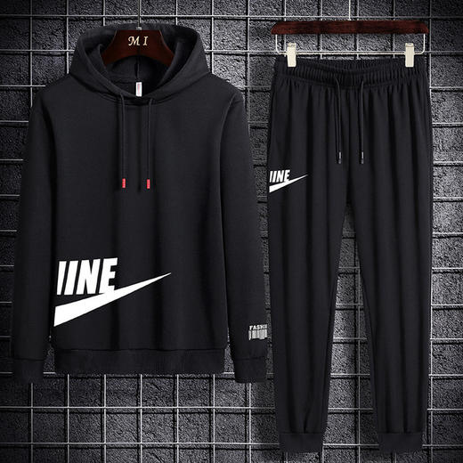 【卫衣男】秋冬休闲运动青少年圆领连帽卫衣套装 商品图2