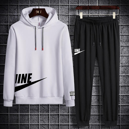 【卫衣男】秋冬休闲运动青少年圆领连帽卫衣套装 商品图3