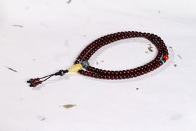 dq0100小叶紫檀+大漆6mmx8mmx108粒