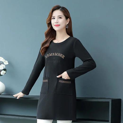 MQ-1099-625秋季新款宽松中长款刺绣卫衣裙 商品图1