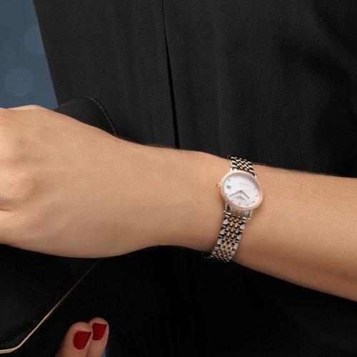 LONGINES/浪琴 博雅系列 精钢/200微米 18K包金玫瑰钻石 钻石时标 自动机械女士腕表 L4.309.5.88.7 商品图3