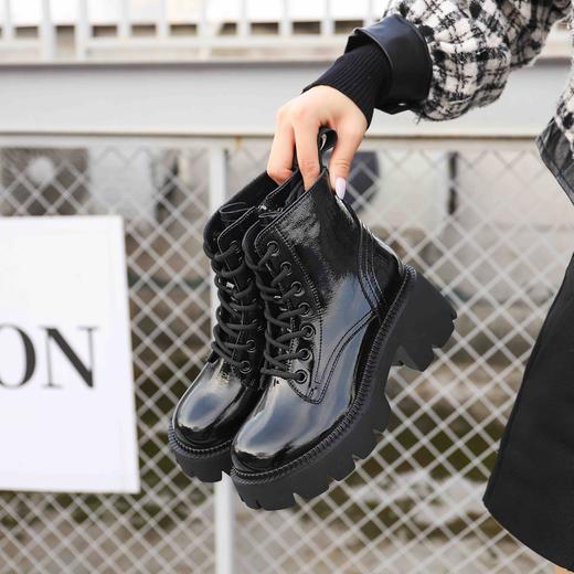 lfgj jeans  BR607    马丁靴真皮增高罗马靴厚底显瘦机车靴潮 商品图5