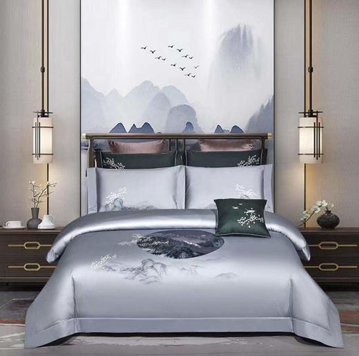 锦花时床品四件套 床单被罩套件-水云间 商品图0