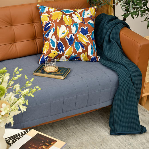 棉麻四色美式沙发巾防滑四季通用 商品图2