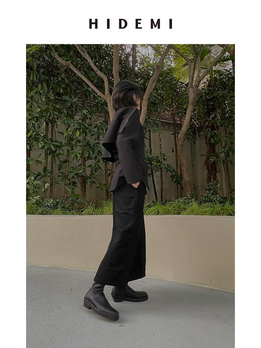 HIDEMI 弹力羊皮女鞋方头厚底踝靴短靴 商品图5